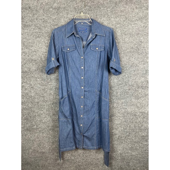 Pendleton Dresses & Skirts - Pendleton Denim Shirt Dress Women's S Blue good Vintage Fit Cotton Midi